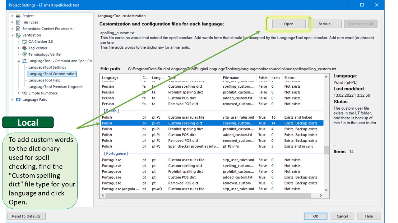 LanguageTool Plugin For Trados Studio - Post-edit A CAT